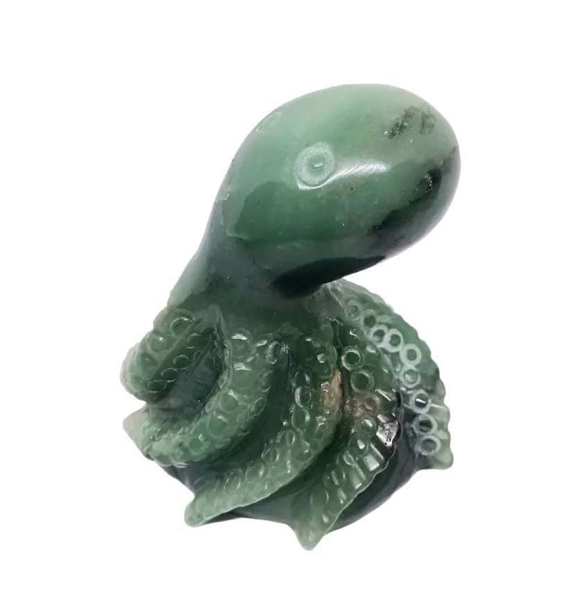 360G Green Aventurine Crystal Octopus Carving