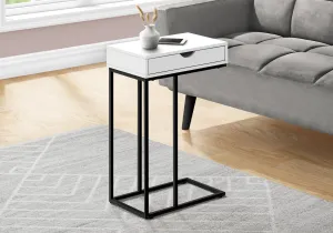 Accent Table - 25"H / White / Black Metal