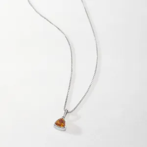 Citrine November Birthstone Necklace - Silver