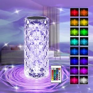 Crystal Lamp 16 Colors Changing Lights with Remote Control - Rechargeable