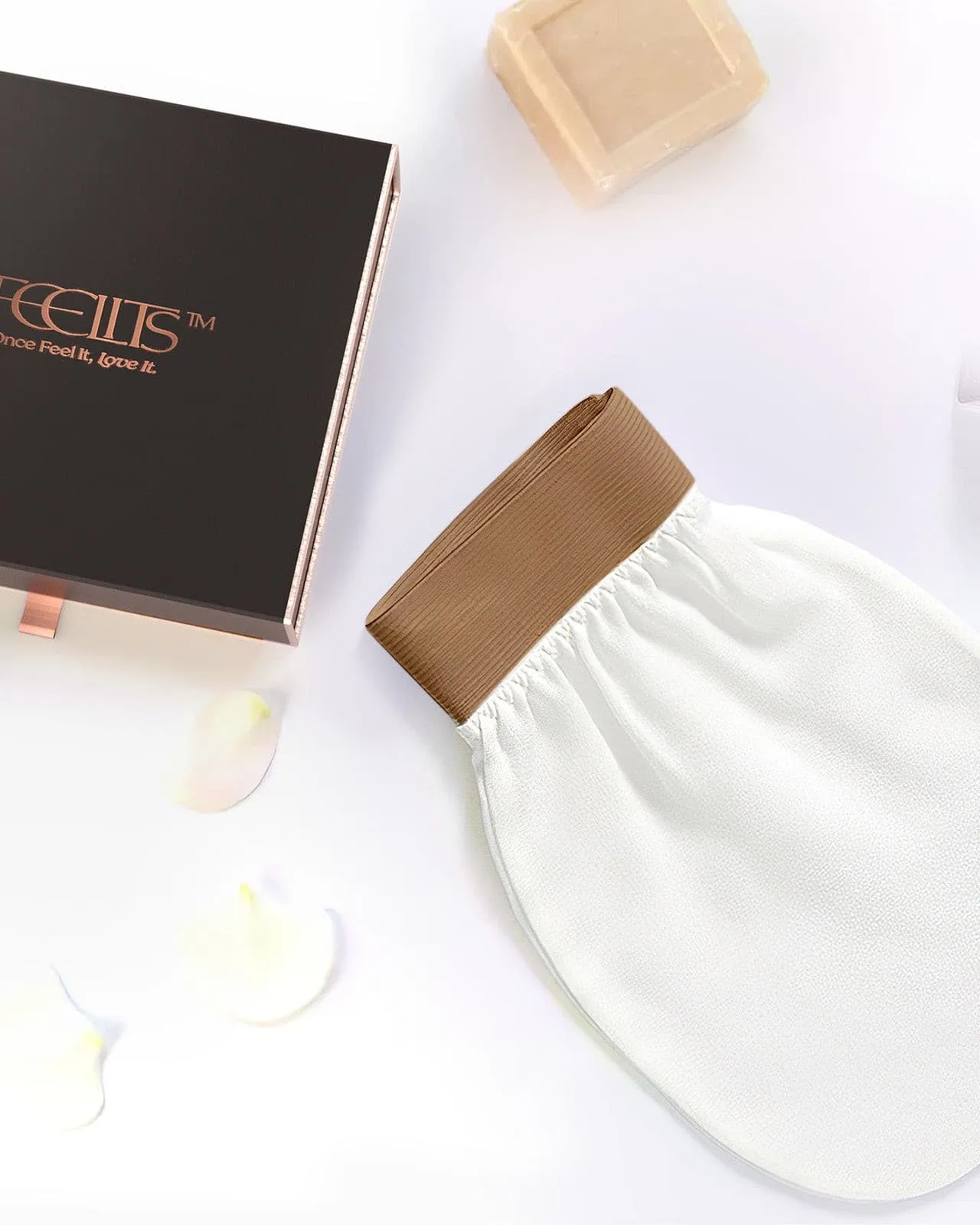 FEELITS 100% Royal Mulberry Silk. Natural Smooth Skin Exfoliating Body Mitt