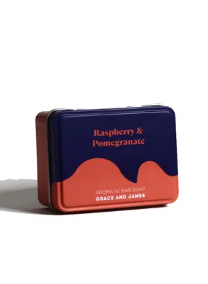 Grace and James Raspberry & Pomegranate Bar Soap 80g