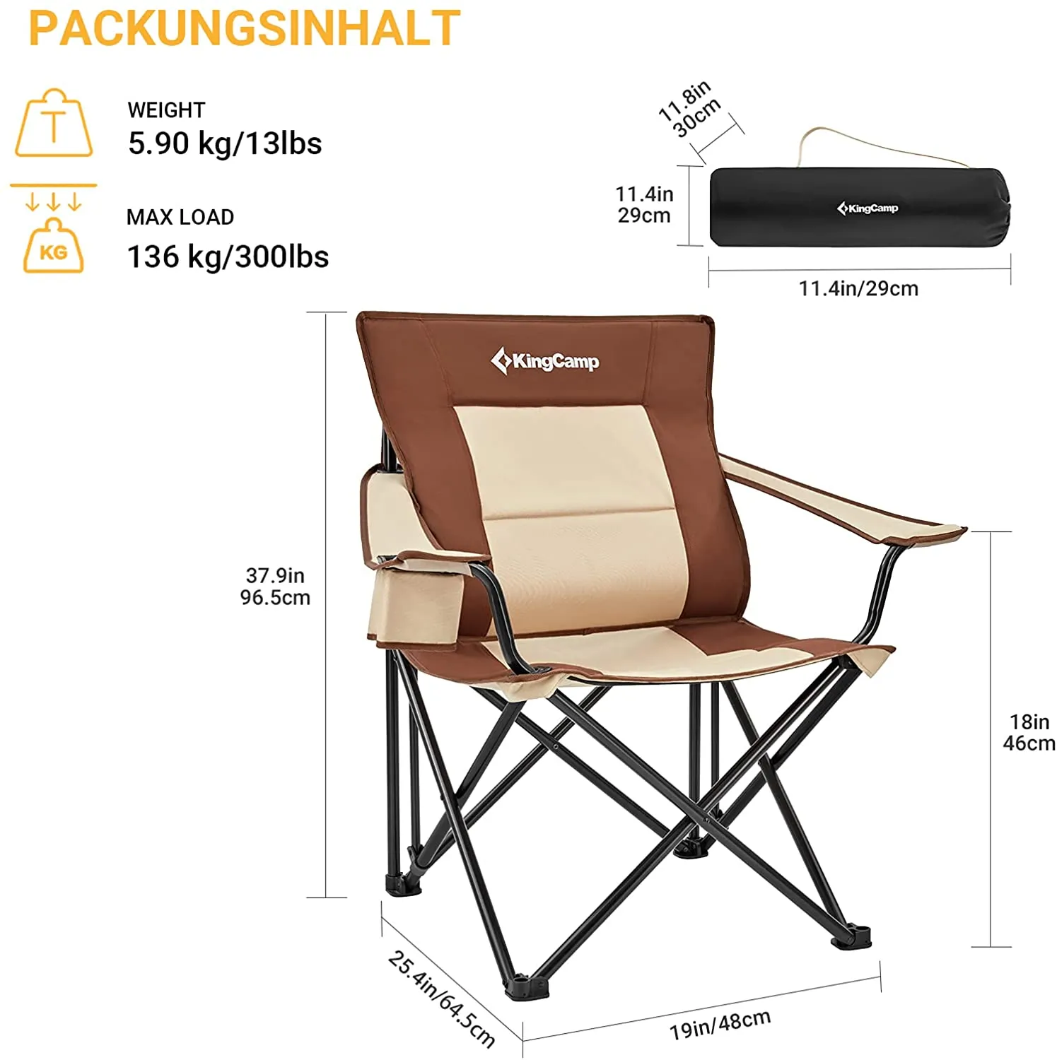 KingCamp Oversized Lumbar Support Camping Chair