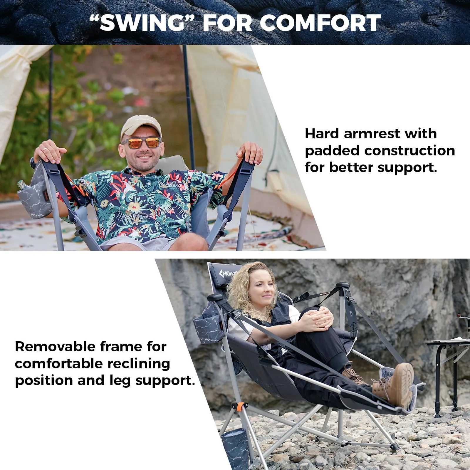 KingCamp VOLCAPETRA Hammock Chair with Footrest