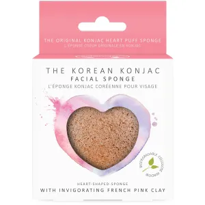 Konjac Heart Sponge - Pink French Clay