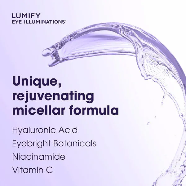 Lumify Eye Illuminations Cleansing Water & Eye Makeup Remover, 3-in-1 Micellar Water, Hyaluronic Acid, Vitamin C & Niacinamide