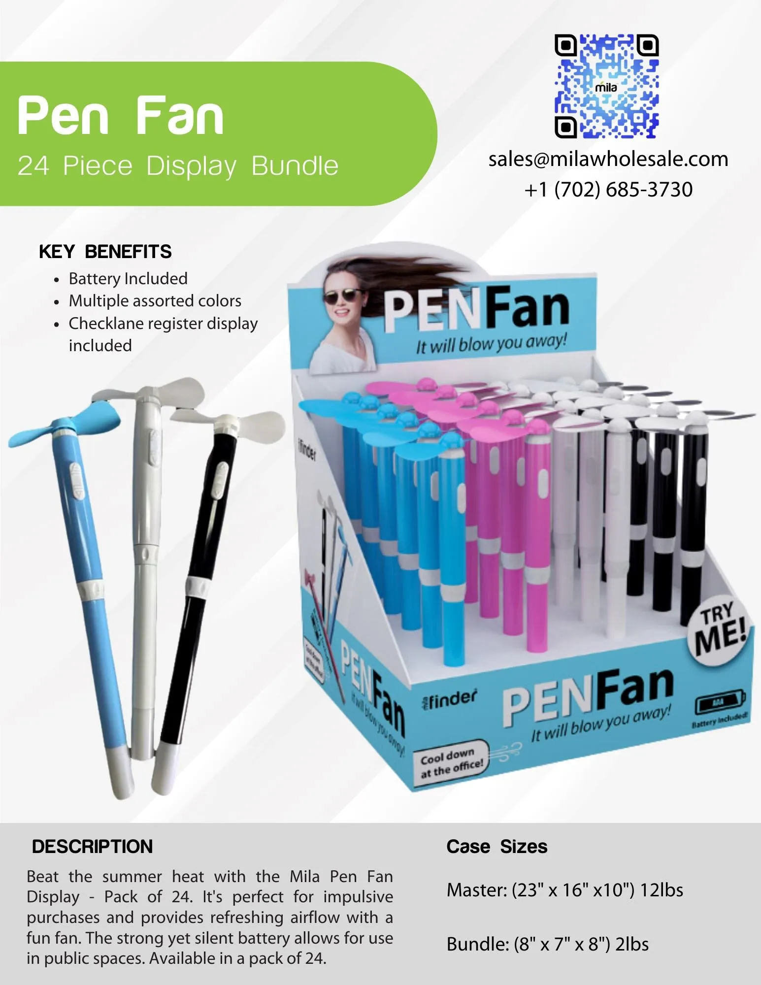 Mila Pen Fan Display - Pack of 24