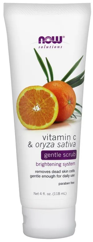 Now Foods Solutions Vitamin C & Oryza sativa Gentle Scrub 4 fl oz Cream