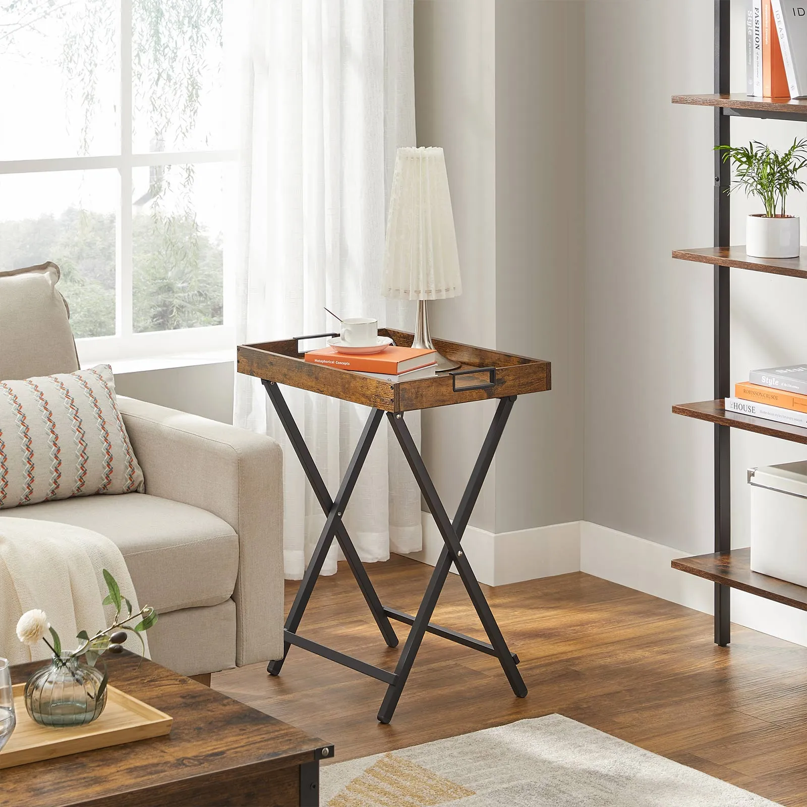 Side Table with Removable Serving Tray